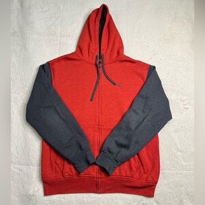 Volcom Full Zip Faux Fur Fleece Lined Hoodie Sweatshirt Jacket Mens Medium Y2K